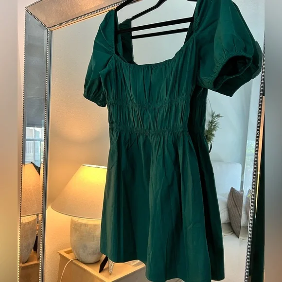emerald green reformation dress Emerald Green Prom Dress 2024 Off the Shoulder Satin with Slit 16W / Black main image 0